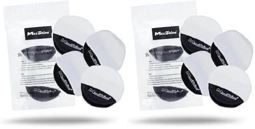MaxShine Handheld Microfiber Wax Applicator Pad – White + Black, Ultra-Soft Scratch-Free Detailing Pad for Wax, Polish & Protectant, Streak-Free Finish (Pack of 2) - size: Microfiber Coating Applicator (Pack of 2)