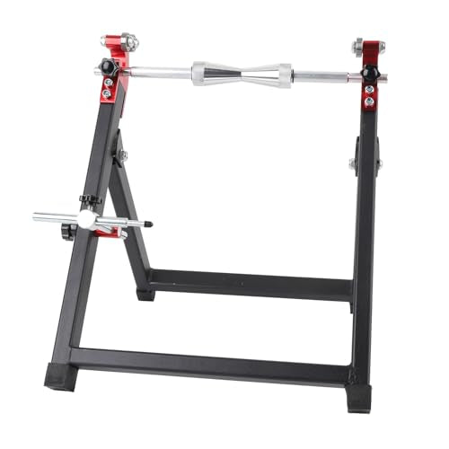 Pomya Wheel Balancer Stand, Portable Foldable Adjustable Rim Truing and Tire Balancing Tool with Center Alignment Cones, for Sport Bike and Dirt Bike Wheels