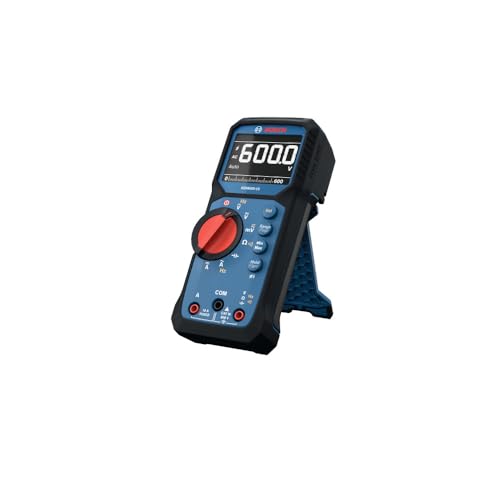 BOSCH GDM600-15 Digital Multimeter, True RMS Electrical Tester, CAT III 600V AC/DC Voltmeter and Amp Meter with Temperature, Capacitance, IP65 Rated, for HVAC, Automotive, and Electrical Use