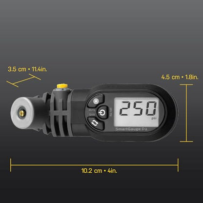 Topeak SmartGauge D2 Digital Tire Pressure Gauge – Presta/Schrader Compatible, 250 Psi/17 Bar, Precision Air Pressure Reader with LCD Display for Bikes, Motorcycles & Sports Equipment | bike-hand-tools