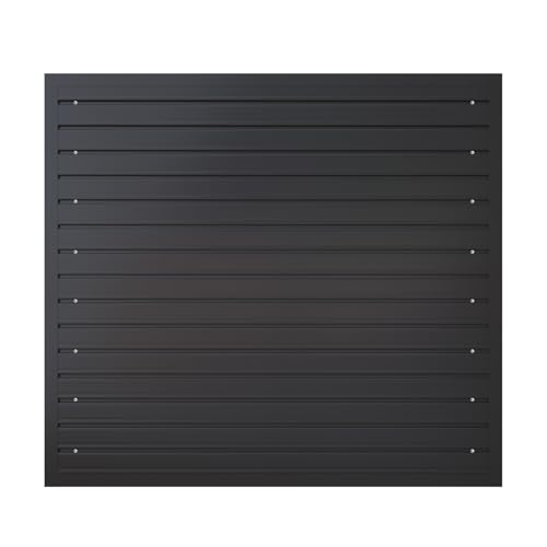 NeatiEase Slatwall Panel Wall Storage Systems, 4 x 4ft Slat Wall Paneling Garage Wall Organizer, Heavy Duty Wall Mounted PVC Wall Rack (Black) - color: Black, size: 4x4ft