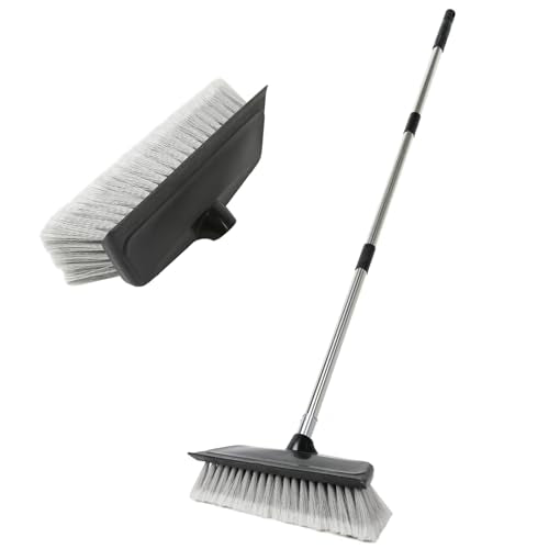 52" Dip Car Wash Brush with Long Handle for Washing Cleaning House Siding, Solar Panel, Auto Cars, SUV, Trucks, RV, Floors and More - color: Gray, size: 52 inch