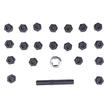 Wheel Lock Lug Nuts Set, Anti-Theft Lug Removal Tool, 22 Pcs Automotive Anti-Theft Wheel Screws Removal Key Socket Kit for BMW
