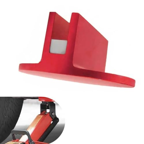 Universal Magnetic Jack Pad, 0.37" Aluminum Grooved Magnetic Jack Pad Pinch Weld Adapter, Pinch Weld Frame Rail Adapter with Large Slotted, Universal Auto Repair Tool for Most Cars (Red) - color: Red