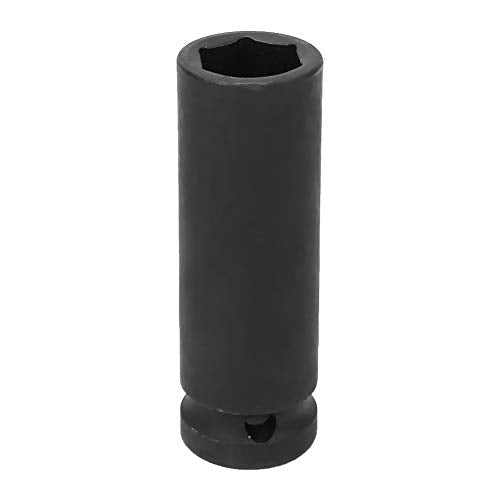 Impact Socket, 1/2 Inch Drive 17/18/19mm Metric Deep Impact Socket 6 Point Pneumatic Air Socket for Automotive Repair Professional Mechanics CrMo Steel