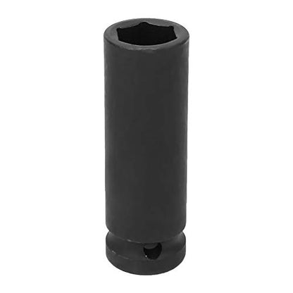 Impact Socket, 1/2 Inch Drive 17/18/19mm Metric Deep Impact Socket 6 Point Pneumatic Air Socket for Automotive Repair Professional Mechanics CrMo Steel