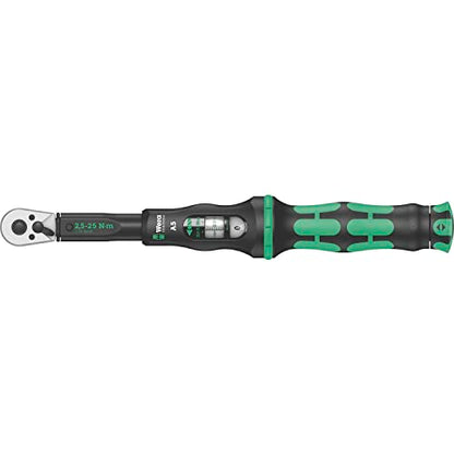 WERA 05075604001 Click-Torque A 5 Torque Wrench with Reversible Ratchet, 2.5-25 Nm, 1/4" x 2.5-25 Nm
