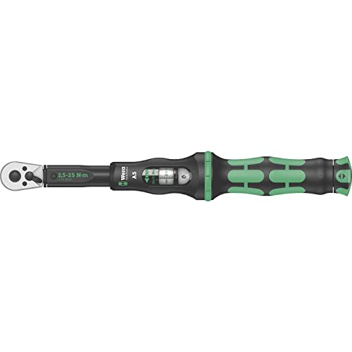 WERA 05075604001 Click-Torque A 5 Torque Wrench with Reversible Ratchet, 2.5-25 Nm, 1/4" x 2.5-25 Nm