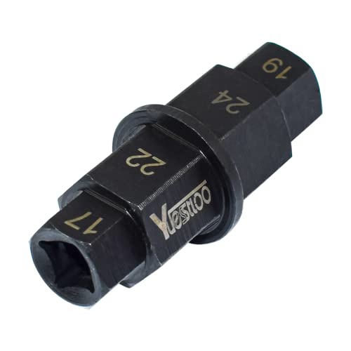 Hex Axle Tool for Motorcycle Front Axle Wheel, Allen Axle Spindle Socket Adapter Tool, 3/8 Inch 17mm 19mm 22mm 24mm - size: 4 in 1