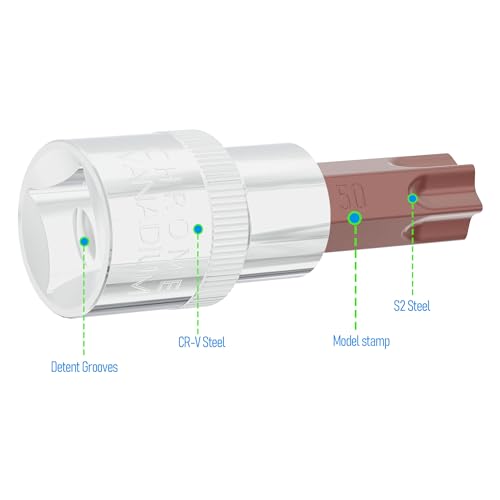 3PCS 3/8" Drive T50 Torx Bit Socket, S2 Steel Bits, Heat Treated CR-V Steel Star Sockets 1.9" Length - size: T50