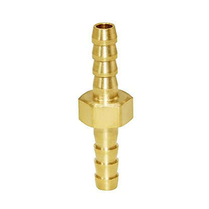 Joywayus 1/4" ID Hose Barb Hex Union Fitting Intersection/Split Brass Water/Fuel/Air with 6 Stainless Steel Clamps (Pack of 3) - size: 0.25 Inch, style: 3PCS