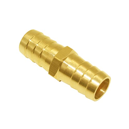 Joywayus 5/8" Hose Barb Hex Union Brass Fitting Water/Fuel/Air with 6 Stainless Steel Clamps (Pack of 3) - size: 5/8", style: 3PCS