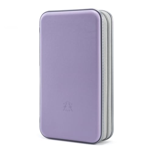 alavisxf xx CD Case, 96 Capacity Hard Plastic Organizer Wallet for Car | CD DVD Holder, Portable Hand Strap, Zipper Closure, Anti-Slip Scratch-Resistant Sleeves, Disc Storage, for Home Office Travel - color: Lavender, size: 96 Capacity