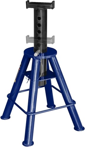 TCE 10 Ton (20,000 lb) Capacity Heavy Duty Steel Jack Stands, Medium Profile, 2 Pack, T70071 , Blue - style: Medium Profile