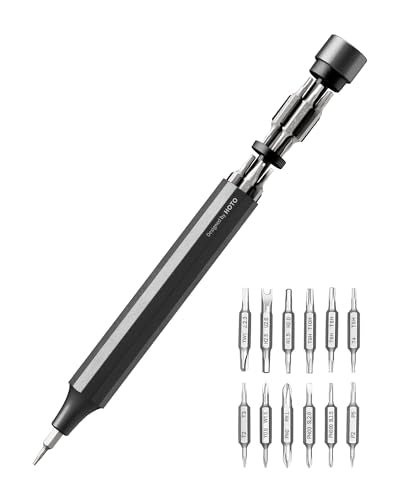 HOTO 24 in 1 Mini Screwdriver Set, Magnetic Torx Bit Set, Eyeglass Repair Kit, EDC Pen Screwdriver for Electronics, Watches, Phones, Laptops, Cameras, Gadgets for Men, Slate Grey - color: Slate Grey