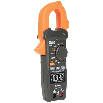 Klein Tools CL390 AC/DC Digital Clamp Meter, Auto-Ranging, 400 Amp, NCVT Tester, Hi-Viz LCD Display, TRMS, Continuity Resistance, Temperature and More - size: Standard Display