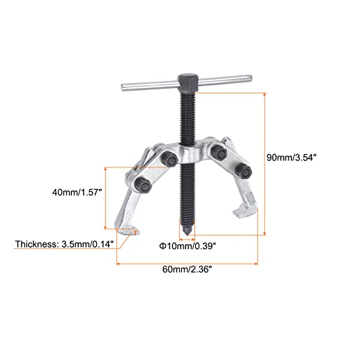 uxcell 2.36" 2-Jaw Gear Puller for Bearings, Pulleys Remove, High Carbon Steel Separate Lifting Device - size: 10mm - 40mm