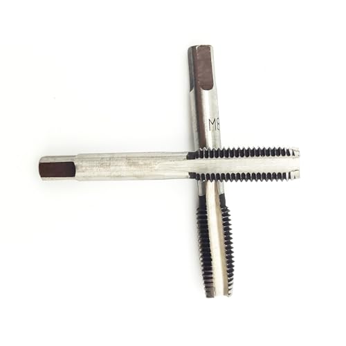 AtticZone M8 x 1.0 Metric Hand Thread Tap, Right Hand, Alloy Tool Steel, 1 Taper Tap, 1 Plug Tap for Metal Working DIY Industrial - size: M8x1.0