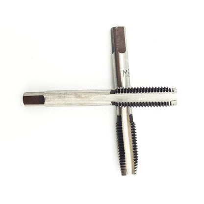 AtticZone M8 x 1.0 Metric Hand Thread Tap, Right Hand, Alloy Tool Steel, 1 Taper Tap, 1 Plug Tap for Metal Working DIY Industrial - size: M8x1.0
