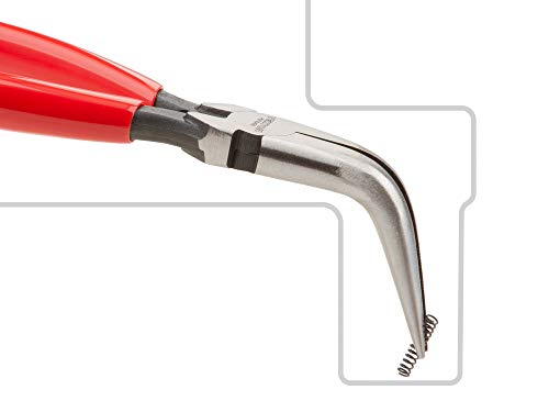 TEKTON 6 Inch 70-Degree Long Nose Pliers | PGF10406 - color: Serrated Jaw, size: 6 Inch 70-Degree Bent