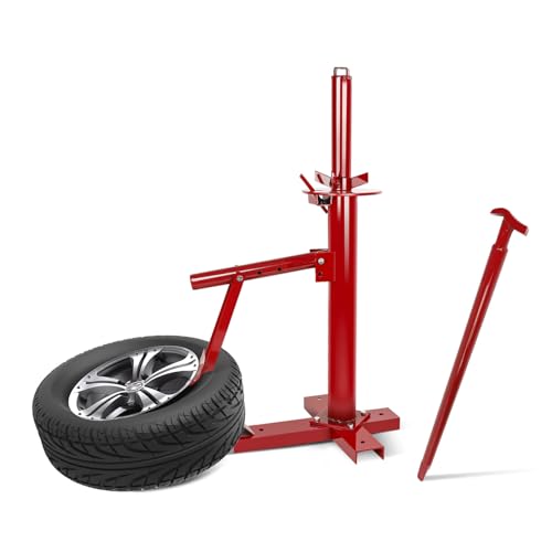 Manual Tire Changer for 8"-16" Tires, Portable Hand Bead Breaker Tool | Heavy-duty steel construction with a stable X-base for secure tire mounting and easy operation