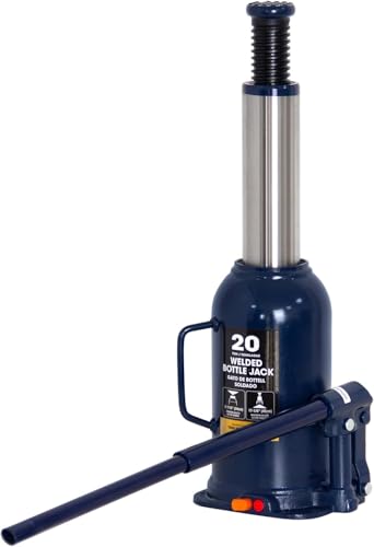 20 Ton Hydraulic Bottle Jack, 40,000 LBS Heavy Duty Welded Steel Auto Lift Jack with Adjustable Height, Overload Protection, Leak-Free Pump, for Truck, RV, Industrial and Garage Use, Blue - color: Yellow