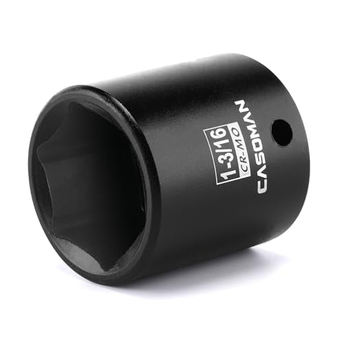 CASOMAN 1/2" Drive x 1-3/16" Impact Socket, 6-Point, SAE, CR-MO - size: 30.16 mm (Shallow), style: 6-Point Socket