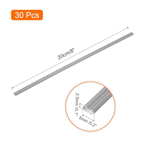 MECCANIXITY 30pcs 8 Inch Plastic Welding Rods PVC Welding Strips Welder Rods for Plastic Welder, Car Bumper, Kayak Repair, Grey - color: Grey, size: 8 Inch