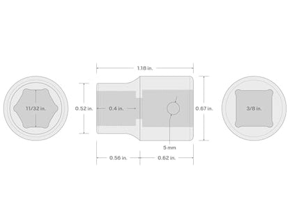 TEKTON 3/8 Inch Drive x 11/32 Inch Shallow 6-Point Impact Socket | SID12009 - size: 11/32-Inch, style: Shallow