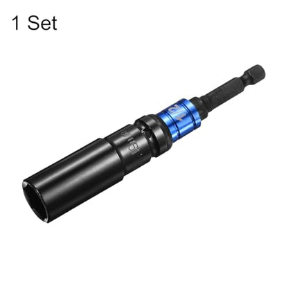 HARFINGTON Deep 6-Point Impact Socket 1/2" Drive 19mm Metric Socket 3" Length with 1/4" Hex Shank Adapter, CR-V Steel Socket Adapter Accessory Tool Set Kit for Hex Bolts Nuts - size: 19mm