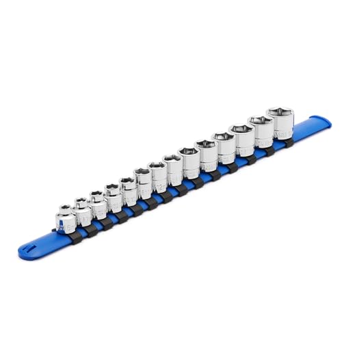 CASOMAN 14 Piece 3/8" Drive 6 Point Stubby Socket Set, Metric, Mirror Chrome Finish, 6,7,8,9,10,11,12,13,14,15,16,17,18,19mm - size: 3/8"Dr., Nano, 6.0 to 19.0mm