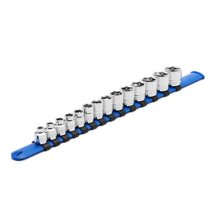 CASOMAN 14 Piece 3/8" Drive 6 Point Stubby Socket Set, Metric, Mirror Chrome Finish, 6,7,8,9,10,11,12,13,14,15,16,17,18,19mm - size: 3/8"Dr., Nano, 6.0 to 19.0mm