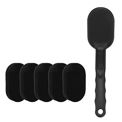 JSCARLIFE Tire Shine & Dressing Applicator Brush, Curved Sponge with Handle | High-Density Foam Sponge, Tire Dressing, Sealant & Glaze Application, Leather Seat Cleaning, Automotive Interior Polishing