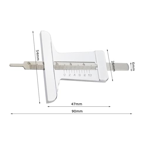 Steel Tire Tread Depth Gauge Ruler 0-50mm, Vehicle Tread Wear Indicator, Precise Measurement Tool for Car, Motorcycle Tire and Brake Pad Inspection