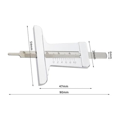Steel Tire Tread Depth Gauge Ruler 0-50mm, Vehicle Tread Wear Indicator, Precise Measurement Tool for Car, Motorcycle Tire and Brake Pad Inspection