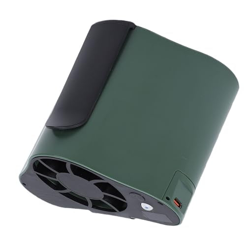 SUNGOOYUE Other Mountaineering And Camping Equipment Fan, 12000Mah Rechargeable 6 Speeds Led Display Wearable Neck Fan With Emergency Light For Outdoor Camping Travel Work Portable Clip On (Green)