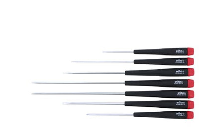 Wiha 26092 Slotted and Phillips Screwdriver Set with Precision Handle, Long, 7 Piece
