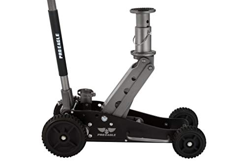 Pro Eagle 2 Ton Big Wheel Off Road Car Jack, The Beast, Off Road Racing High Clearance and 4WD Vehicle Floor Jack (2 Ton, Black, Big Wheel, with Mount)