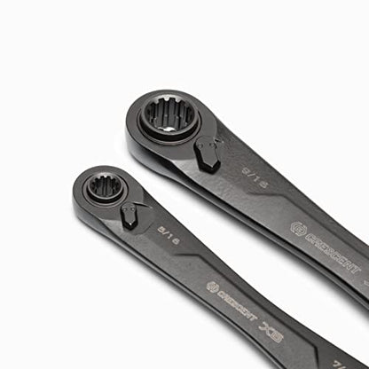 Crescent 2 Piece X6™ 4-in-1 Black Oxide Spline Ratcheting SAE Wrench Set - CX6DBS2 - size: SAE
