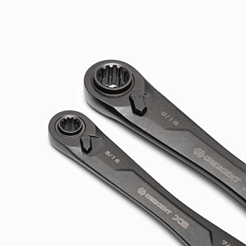 Crescent 2 Piece X6™ 4-in-1 Black Oxide Spline Ratcheting SAE Wrench Set - CX6DBS2 (Pack of 12) - size: SAE (Pack of 12)