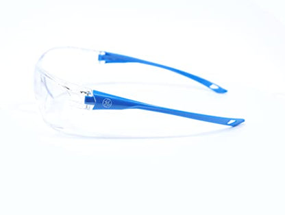 GE Safety Glasses, ANSI Z87.1, 03 Series, Anti-scratch Lens, 99.9% UV Protection, EN 166, 12 Pack - color: Blue