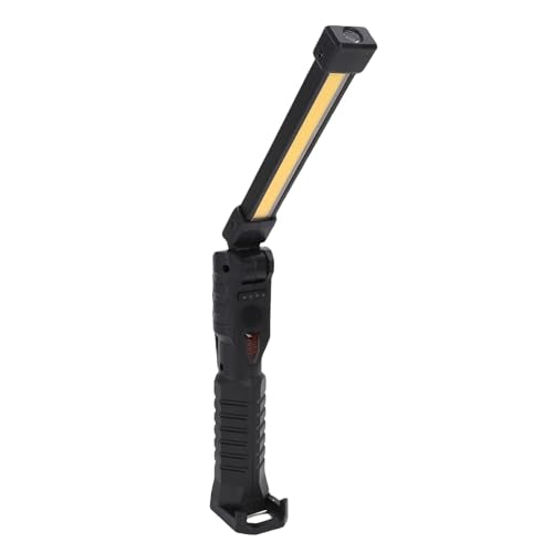 Keenso Magnetic Work Light with 360 Degree Rotation, 5 Modes and Retractable Hook, with Built in 1200mAh Battery and Type C Charging, for Mechanics, Car Repair, Garage and Emergency Use (Black)