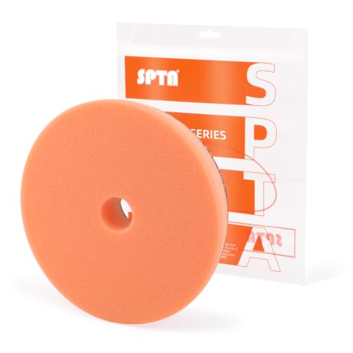 T40 Orange Medium-Cut Foam Polishing Pad, SPTA 1Pc 6.5 Inch Face for 6 Inch 150mm Backing Plate Compound Buffing Sponge Pads for Car Buffer Polisher Compounding, Polishing and Waxing -FPBFS6O - color: 1pc Orange T40 Medium-cut Pad, size: 6 Inch (150mm)
