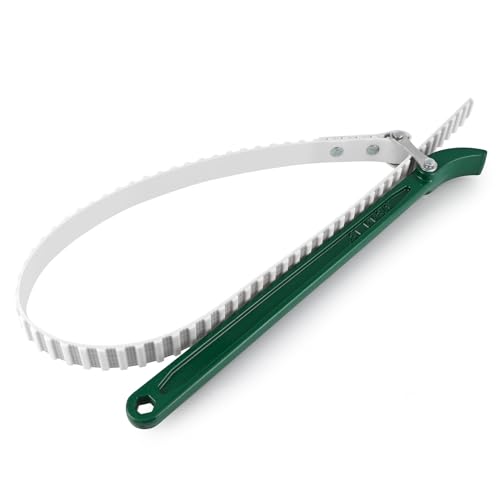 15" Belt Strap Wrench with Adjustable 36" Steel Wire Rubber Strap, Multipurpose Oil Filter Removal Tool
