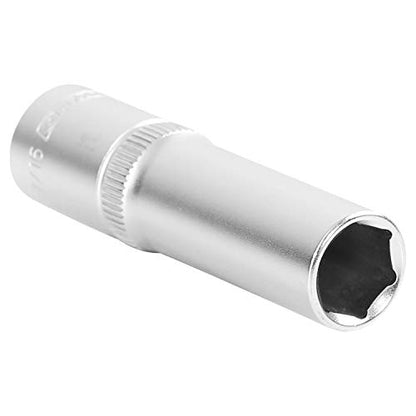 OEMTOOLS 22343 7/16" SAE Deep Socket, 3/8" Drive Sockets, Individual Sockets, Thin Wall Design for Tight Spaces, Easy Identification, Hex Automotive Tool