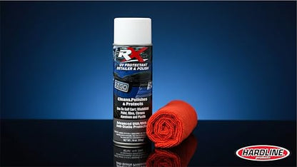 Hardline Products USA RX UV Protectant Golf Cart Detailer & Polish – Restores Vinyl Windows, Polycarbonate Windshields & Plastic Trim – Anti-Static – Cleaning Kit with Microfiber Towel - RXCT