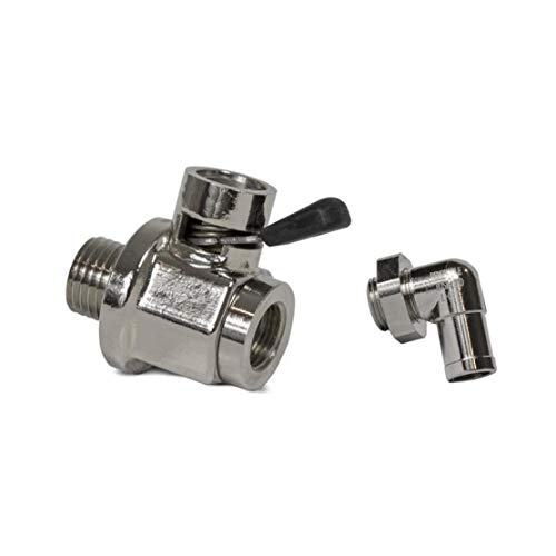 EZ-106(14mm-1.5) EZ Oil Drain Valve with removable L-Shape Hose End Combo