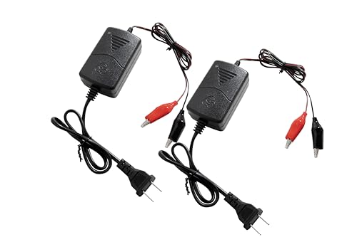 2Pc 12V 1000mA Automatic Battery Charger, Maintainer, Trickle and Desulfatorr with Short Circuit Protection…