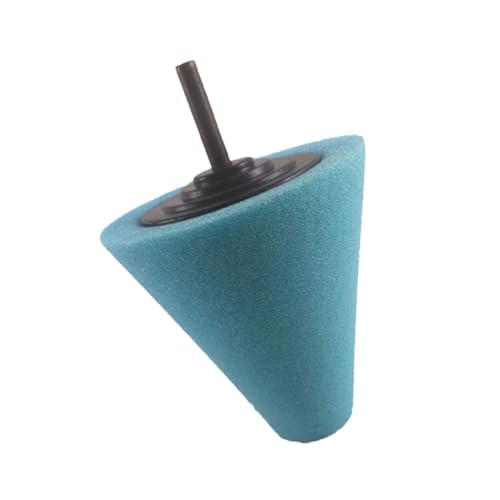 Ciieeo Automotive Car Wheel Hub Cleaning Sponge Pads Cone Shaped Buffing Tool for Precision Polishing Design Compatible with Power Drills Light Blue