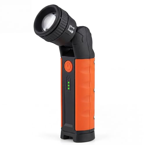 Rechargeable Flashlights High Lumens, LED Flashlight with Zoomable & 180° Swivel Head, 3 Brightness Modes, IP54 Waterproof IK08 Impact-Resistant Magnetic Flashlight for Emergency, Camping, Home Use